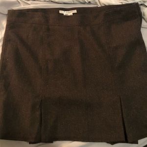 Brown mini lined skirt